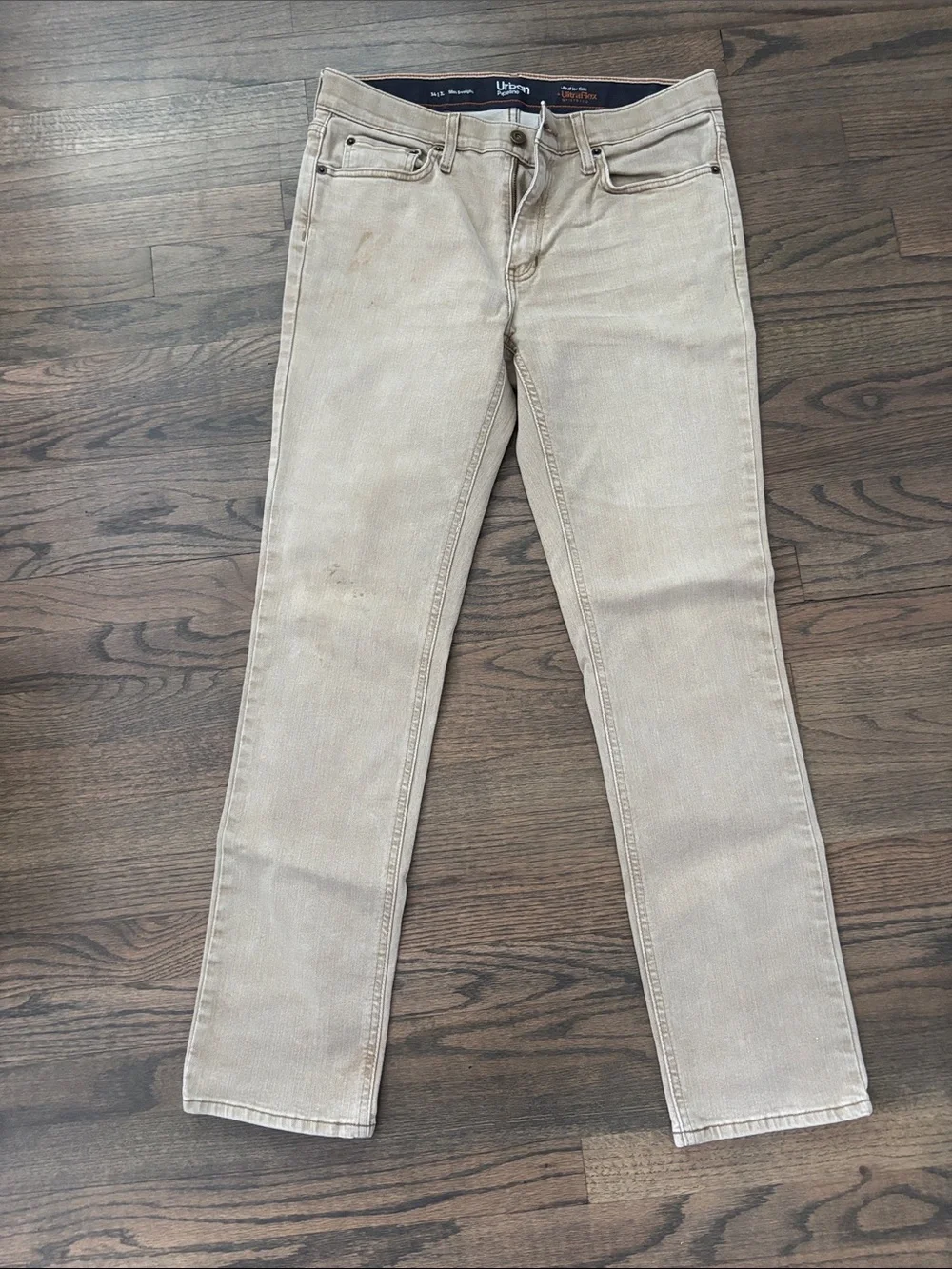 Urban Pipeline Beige Slim Straight Jeans
